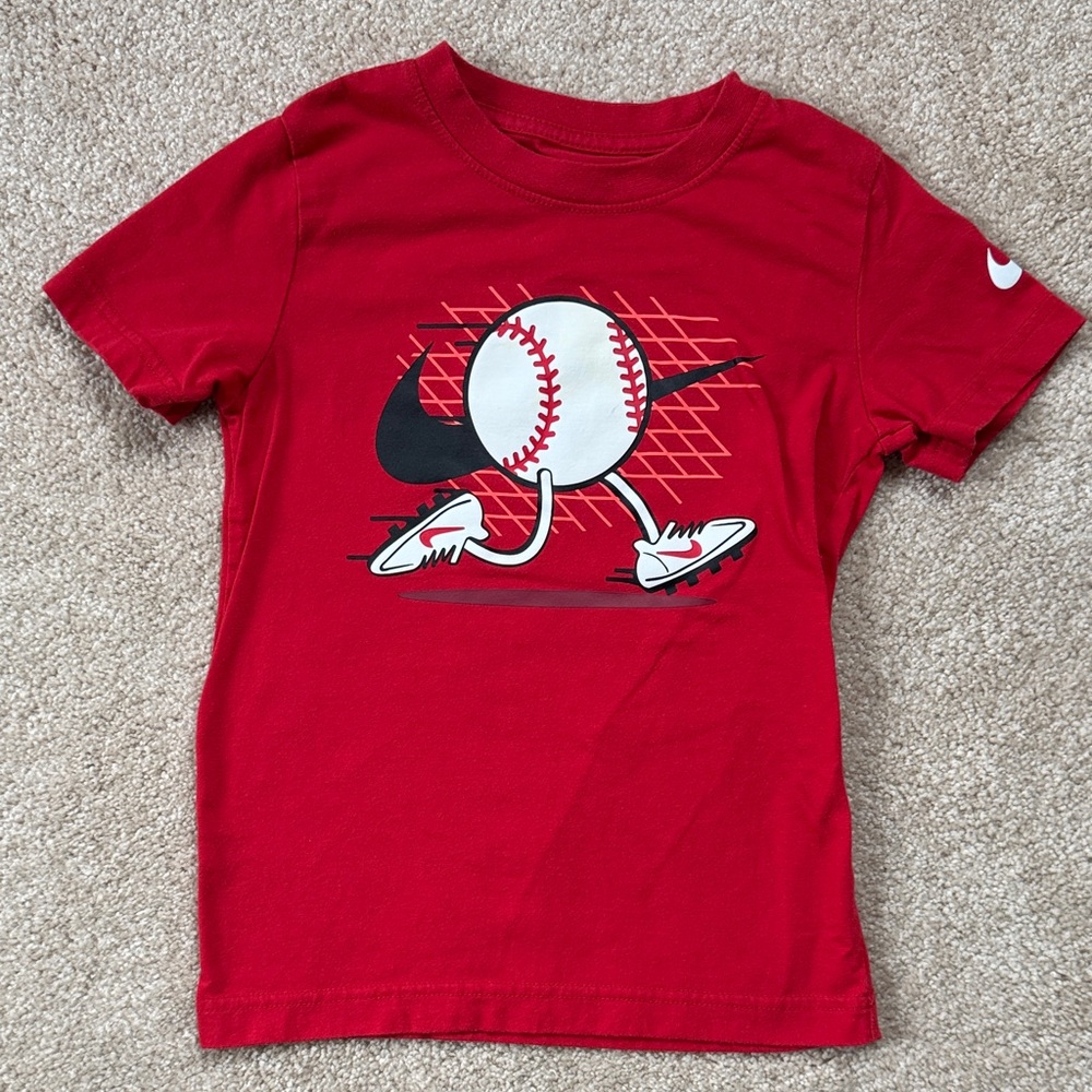 Nike Red Boys Short-Sleeve Baseball Graphic Tee 4-5Y